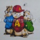 نقاشی دیواری الوین و سنجاب ها